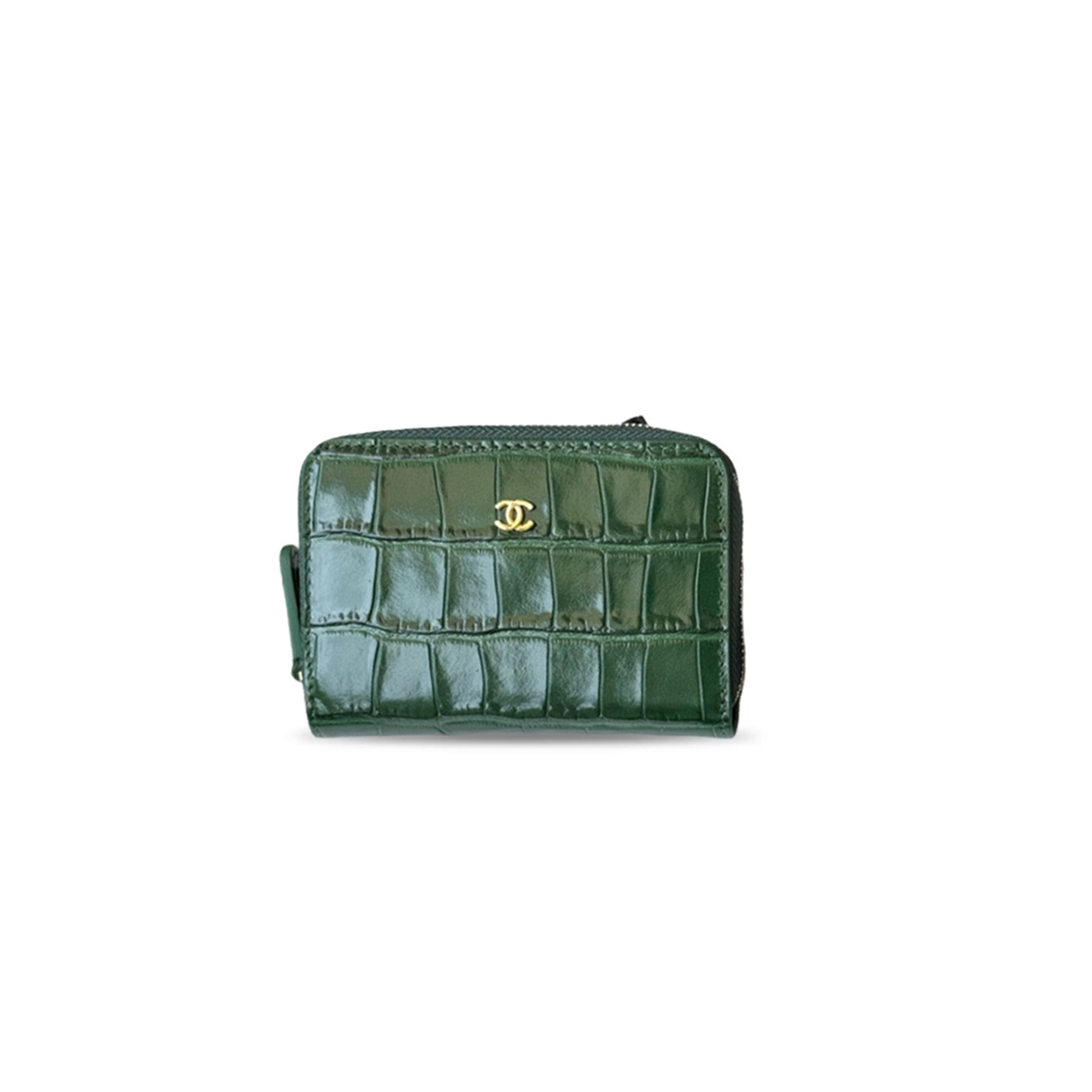 CHANEL CALFSKIN CROCODILE EMBOSSED CROCOCO ZIP COIN PURSE AP5189 (11*8.5*4.5cm)